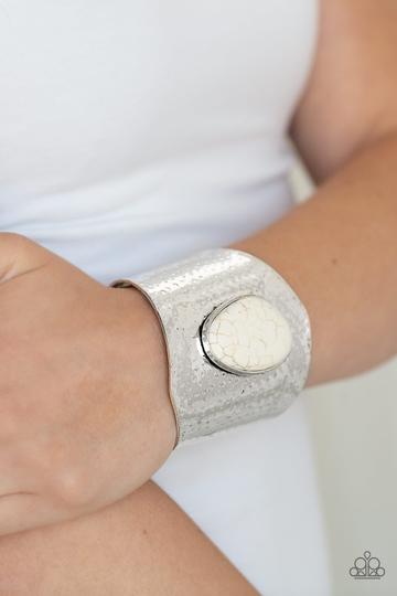 Casual Canyoneer - White Stone Bracelet - Paparazzi Accessories - GlaMarous Titi Jewels