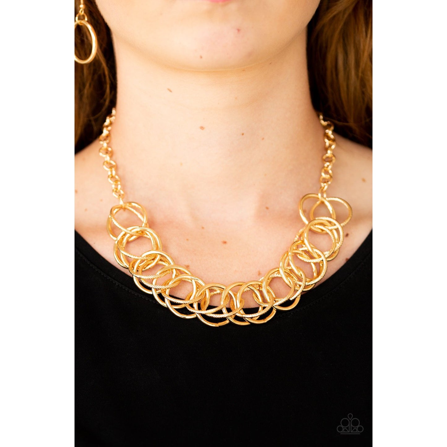Heavy Metal Hero - Gold Necklace - Paparazzi Accessories - GlaMarous Titi Jewels