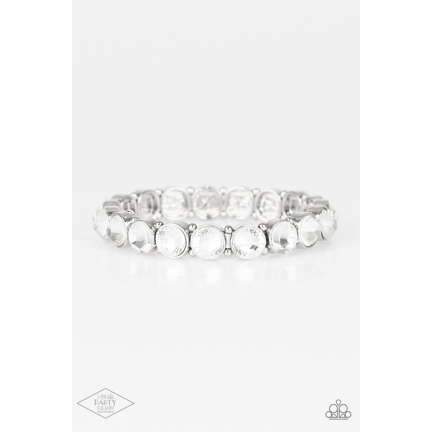 Sugar-Coated Sparkle - White Rhinestone Bracelet - Paparazzi Accessories - GlaMarous Titi Jewels