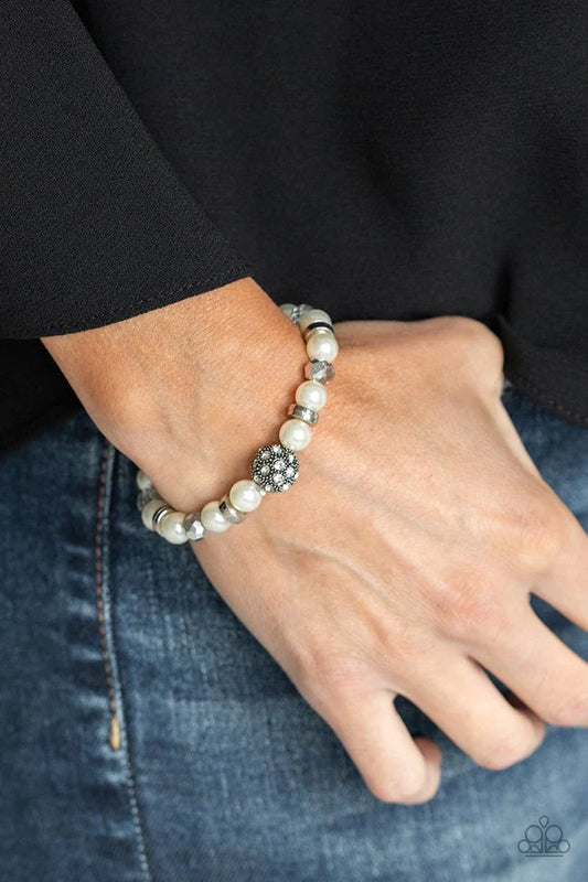 Twinkling Timelessness ♥ White Pearl Bracelet ♥ Paparazzi Accessories - GlaMarous Titi Jewels