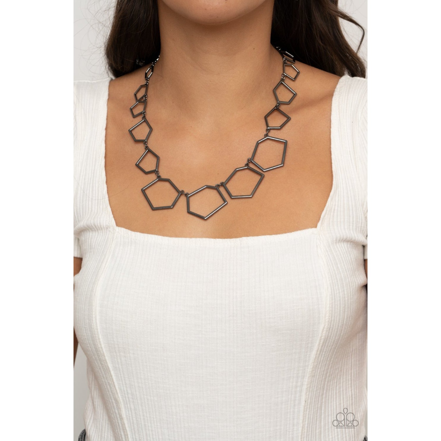 Full Frame Fashion - Black Gunmetal Necklace - Paparazzi Accessories - GlaMarous Titi Jewels