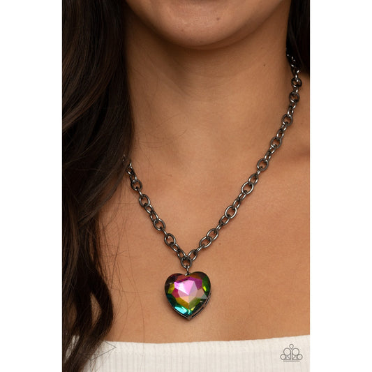 Flirtatiously Flashy - Multi Oil Spill Necklace - Paparazzi Accessories - GlaMarous Titi Jewels