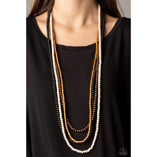 Bermuda Beaches - Multi Wooden Beads Necklace - Paparazzi Accessories - GlaMarous Titi Jewels