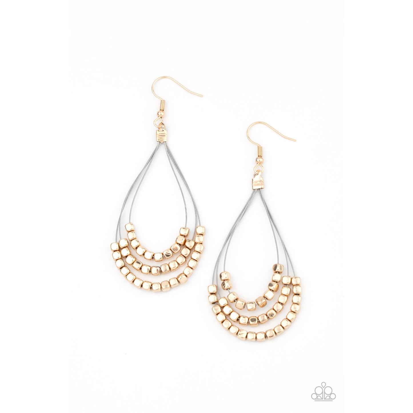 Off The Blocks Shimmer - Gold Earrings - Paparazzi Accessories - GlaMarous Titi Jewels