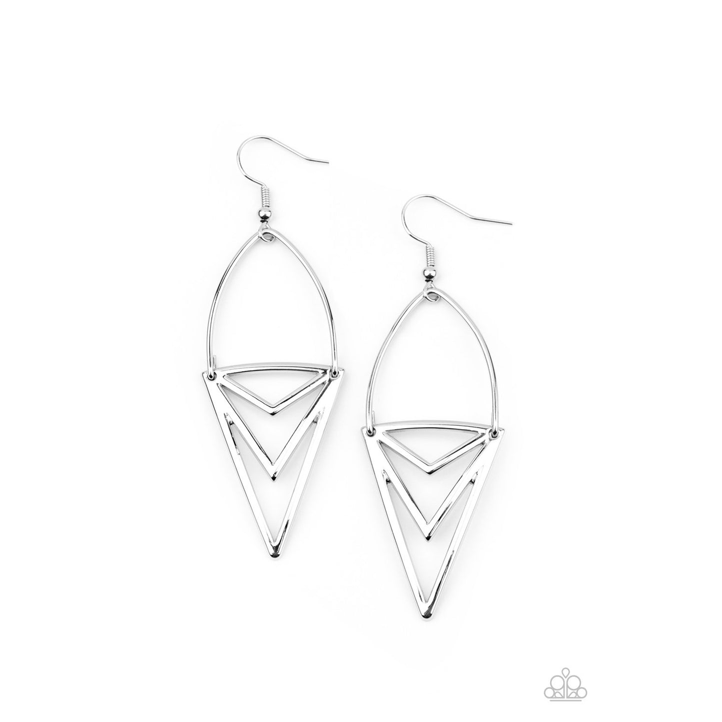 Proceed With Caution - Silver Earrings - Paparazzi Accessories - GlaMarous Titi Jewels