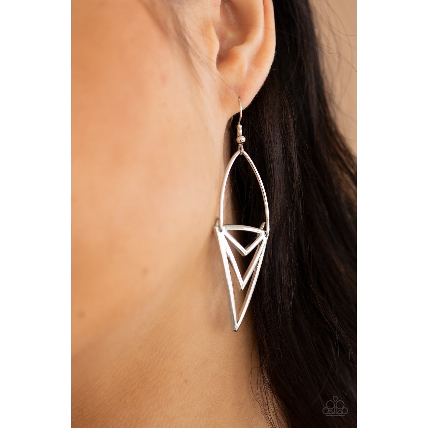 Proceed With Caution - Silver Earrings - Paparazzi Accessories - GlaMarous Titi Jewels