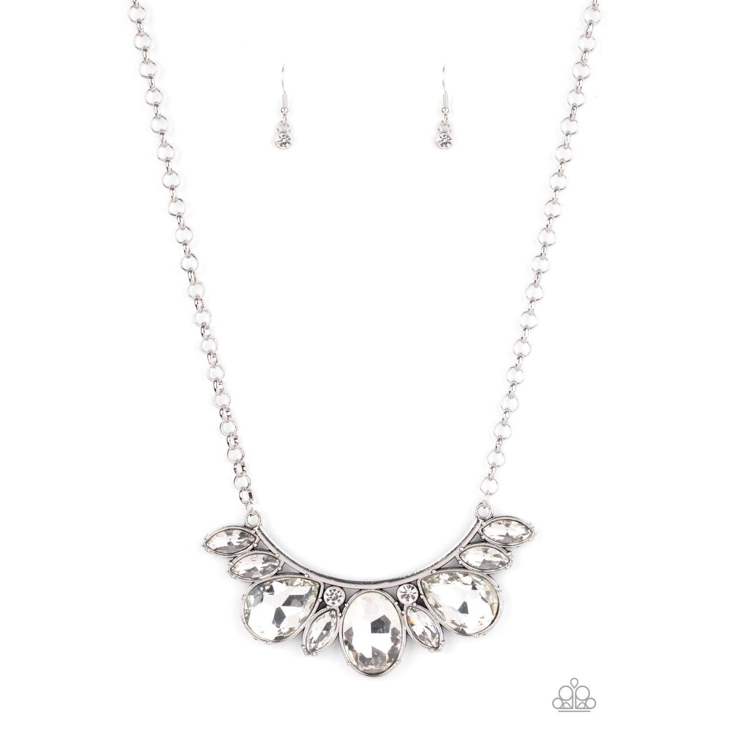 Never SLAY Never - White Rhinestone Necklace - Paparazzi Accessories - GlaMarous Titi Jewels