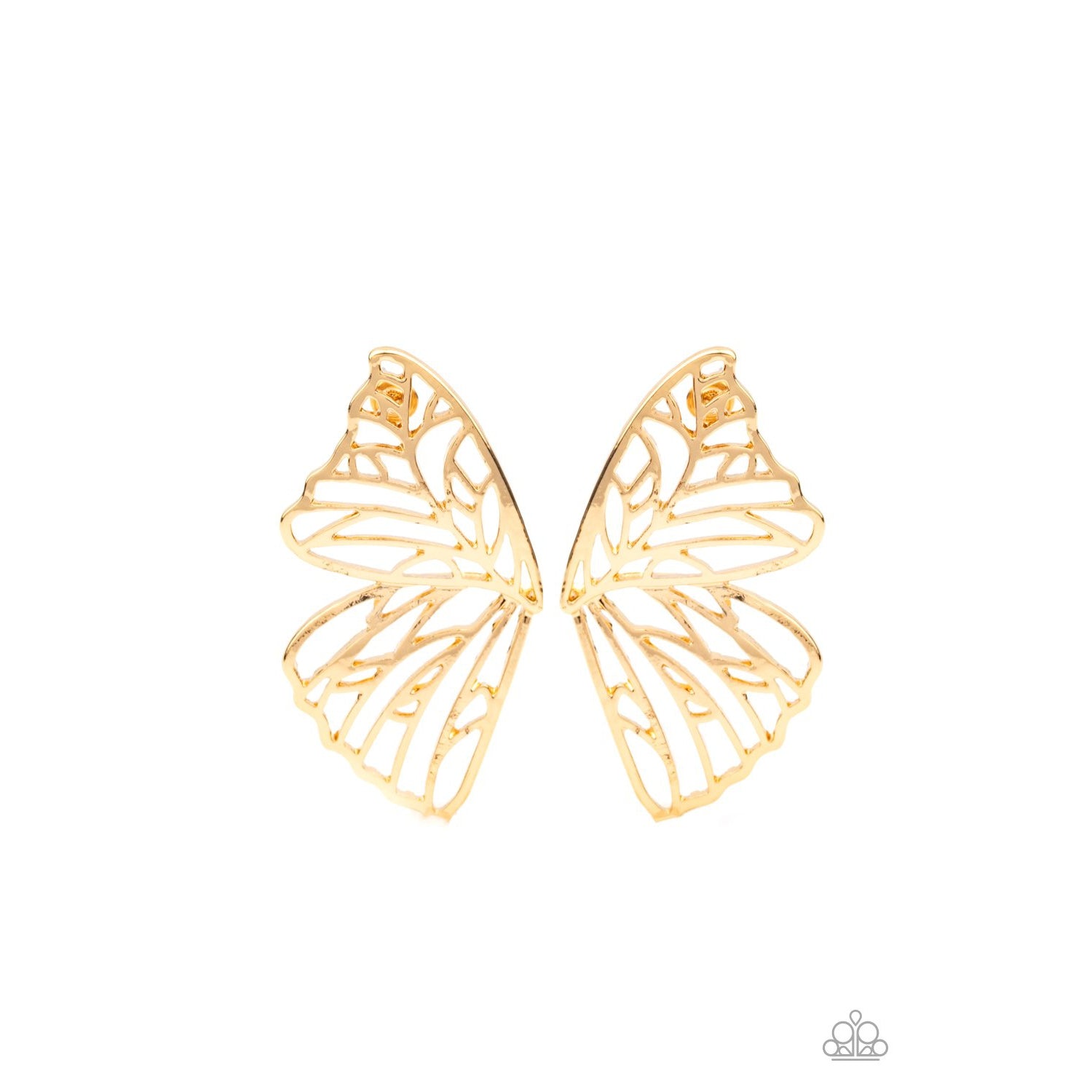 Butterfly Frills - Gold Earrings - Paparazzi Accessories - GlaMarous Titi Jewels