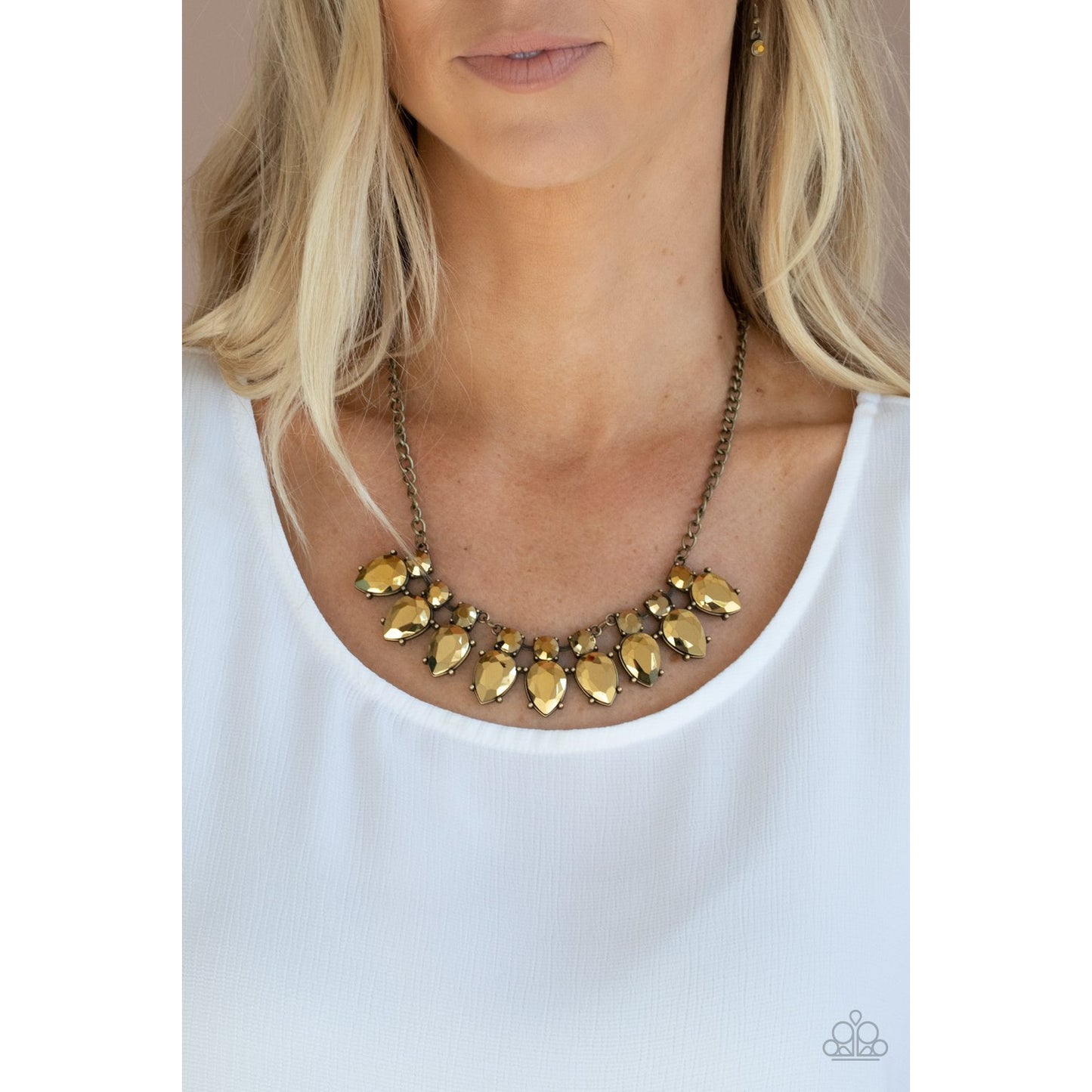 Extra Enticing - Brass Necklace - Paparazzi Accessories - GlaMarous Titi Jewels