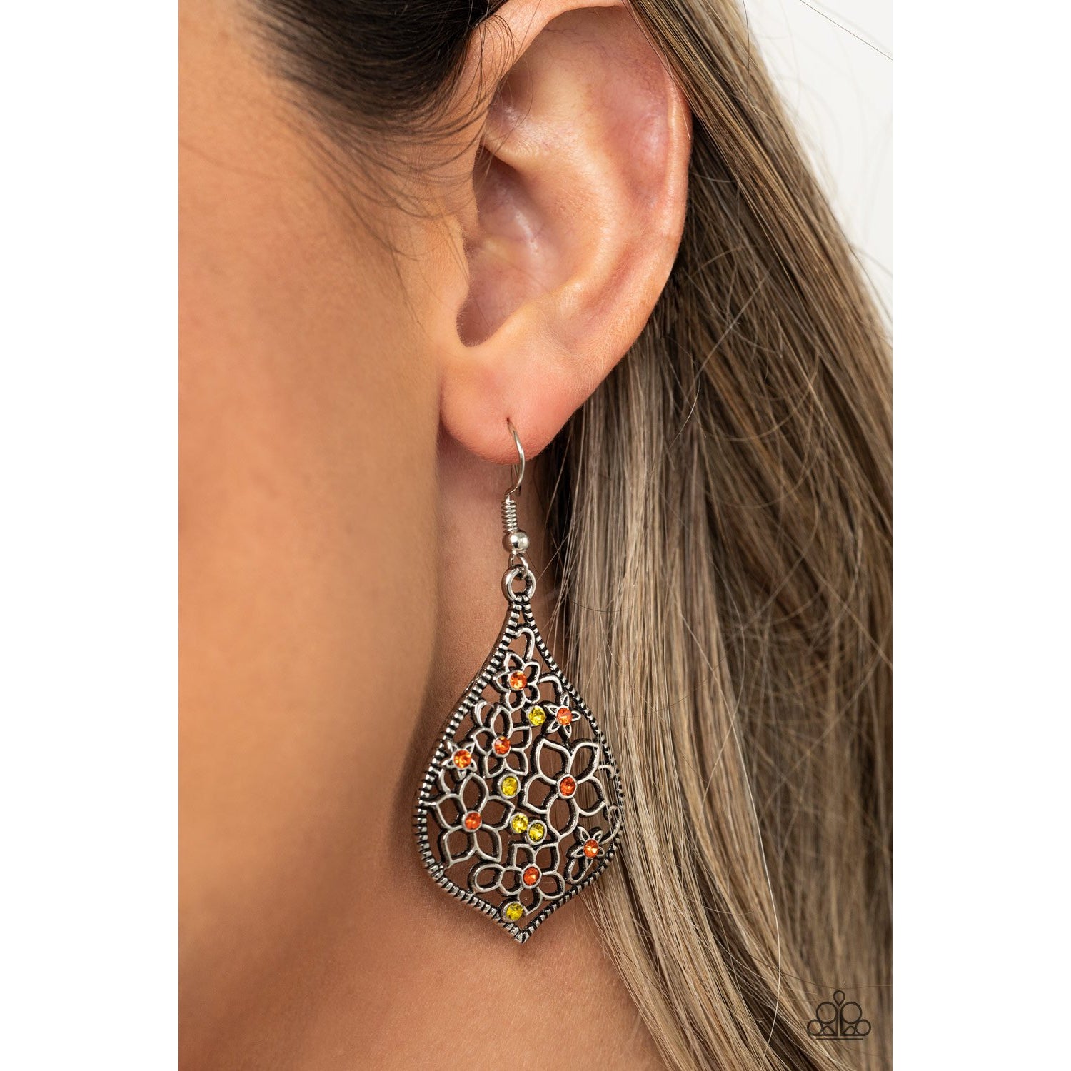 Full Out Florals - Multi Rhinestone Earrings - Paparazzi Accessories - GlaMarous Titi Jewels