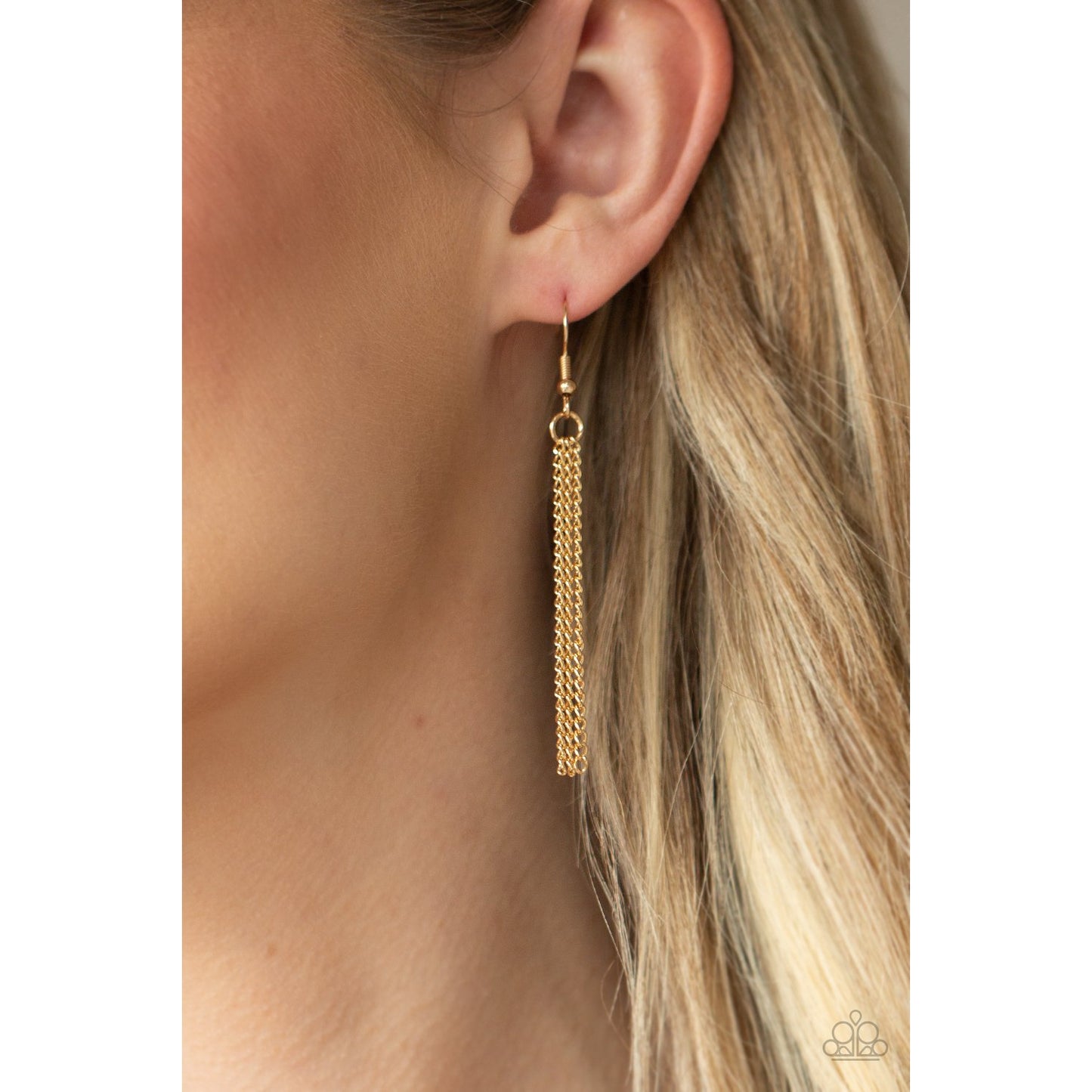 Glamorously Glaring - Gold Rhinestone Necklace - Paparazzi Accessories - GlaMarous Titi Jewels