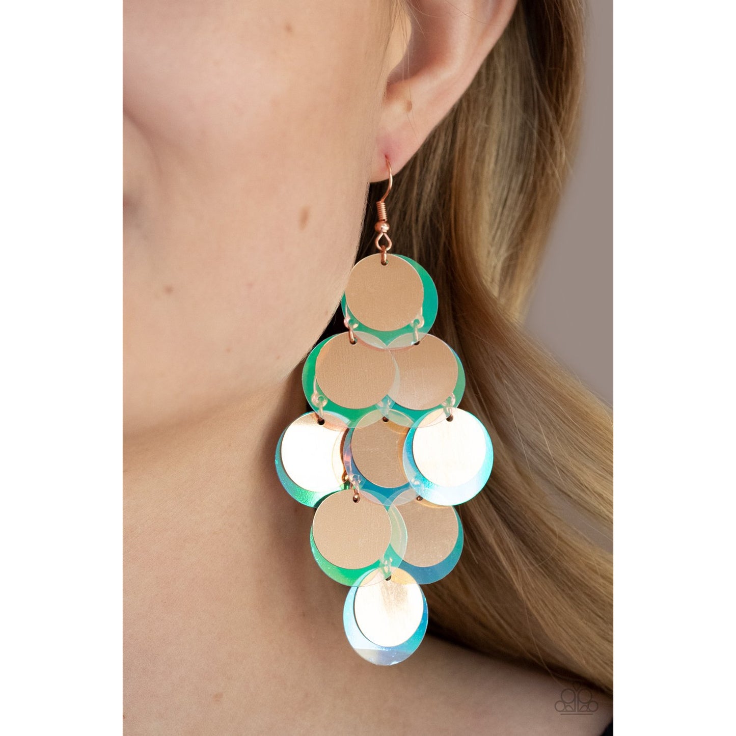 Sequin Seeker - Copper Sequin Earrings - Paparazzi Accessories - GlaMarous Titi Jewels