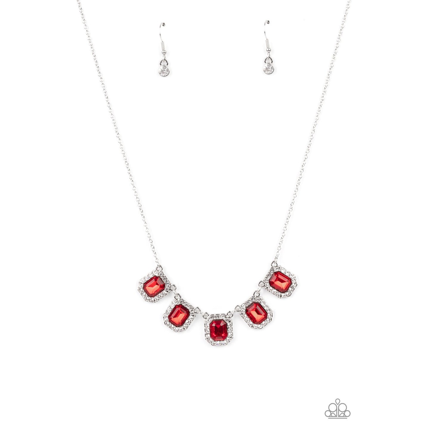Next Level Luster - Red Rhinestone Necklace - Paparazzi Accessories - GlaMarous Titi Jewels