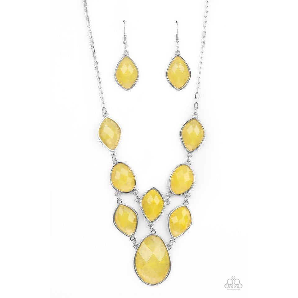 Opulently Oracle - Yellow Necklace - Paparazzi Accessories - GlaMarous Titi Jewels