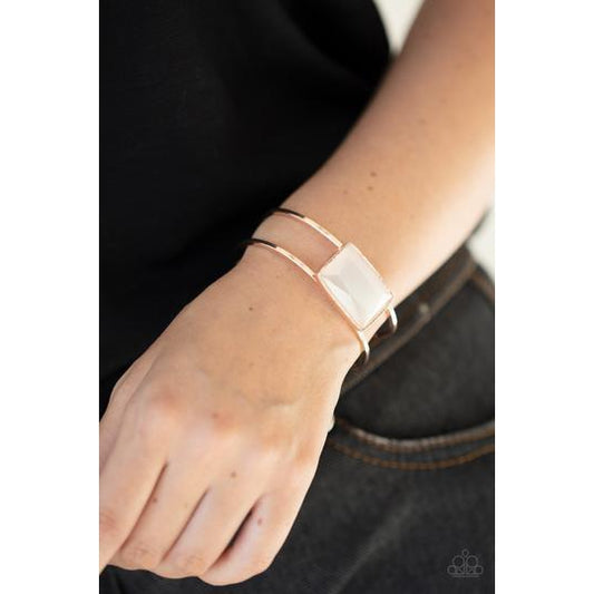 Rehearsal Refinement - Rose Gold Cuff Bracelet- Paparazzi Accessories - GlaMarous Titi Jewels