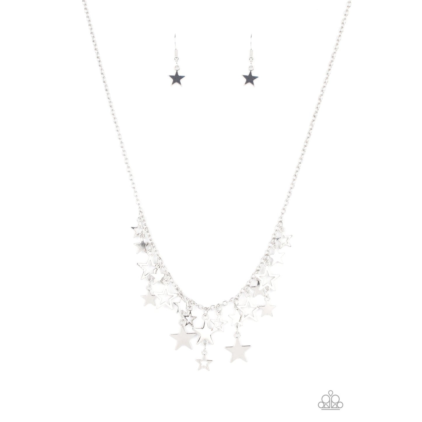 Stellar Stardom - Silver Fringe Necklace - Paparazzi Accessories - GlaMarous Titi Jewels