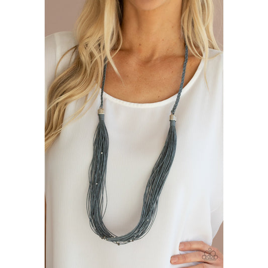 Homespun Artisan - Silver Twine-Like Necklace - Paparazzi Accessories - GlaMarous Titi Jewels