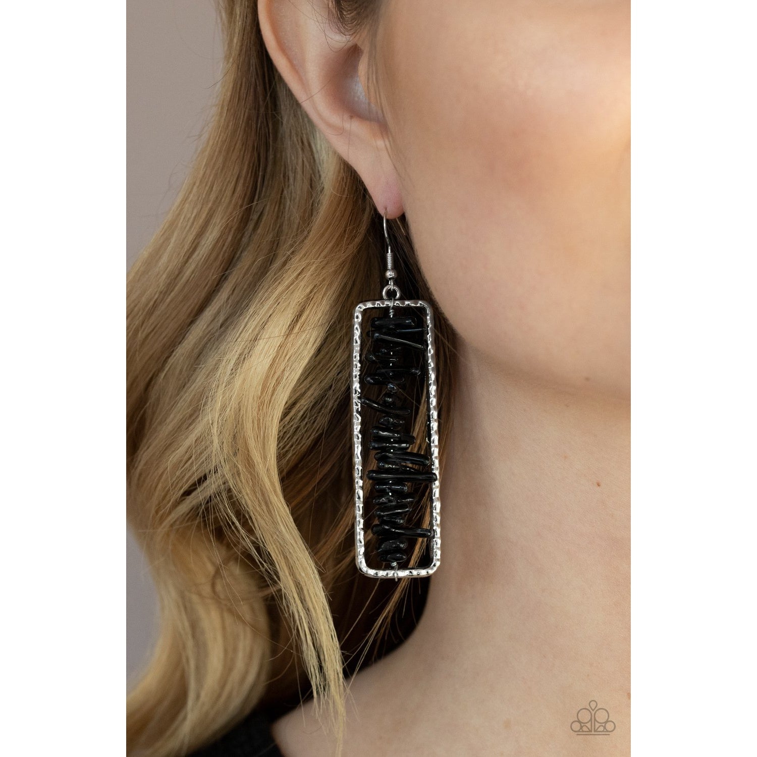 Dont QUARRY, Be Happy - Black Earrings - Paparazzi Accessories - GlaMarous Titi Jewels