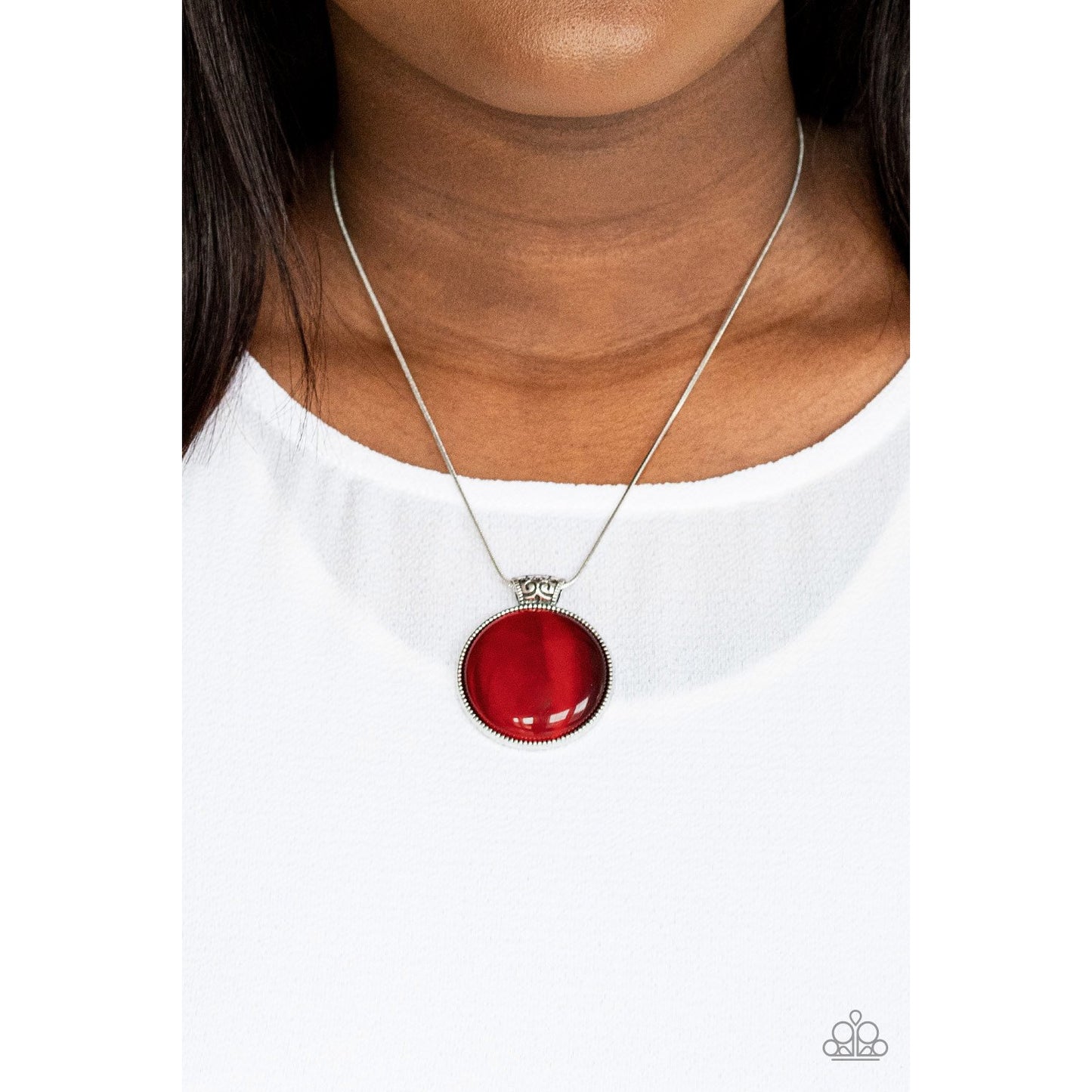 Look Into My Aura - Red Cat's Eye Stone Necklace - Paparazzi Accessories - GlaMarous Titi Jewels