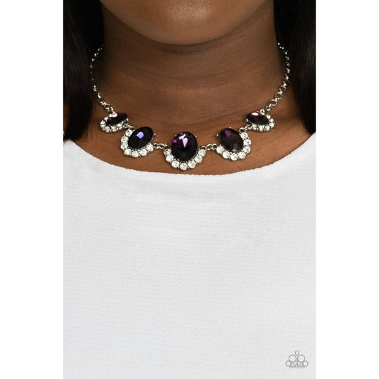 The Queen Demands It - Purple Rhinestone Necklace - Paparazzi Accessories - GlaMarous Titi Jewels