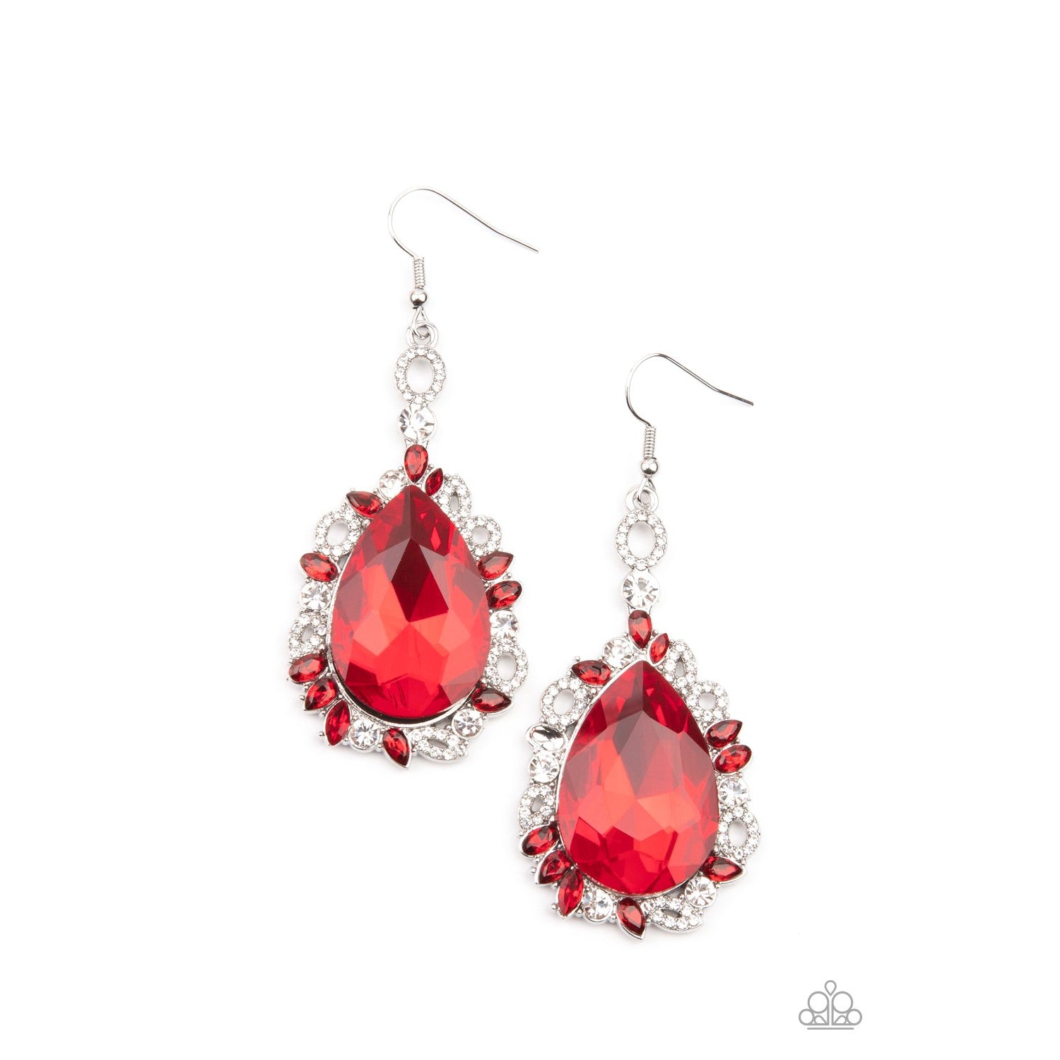 Royal Recognition - Red Rhinestone Earrings - Paparazzi Accessories - GlaMarous Titi Jewels