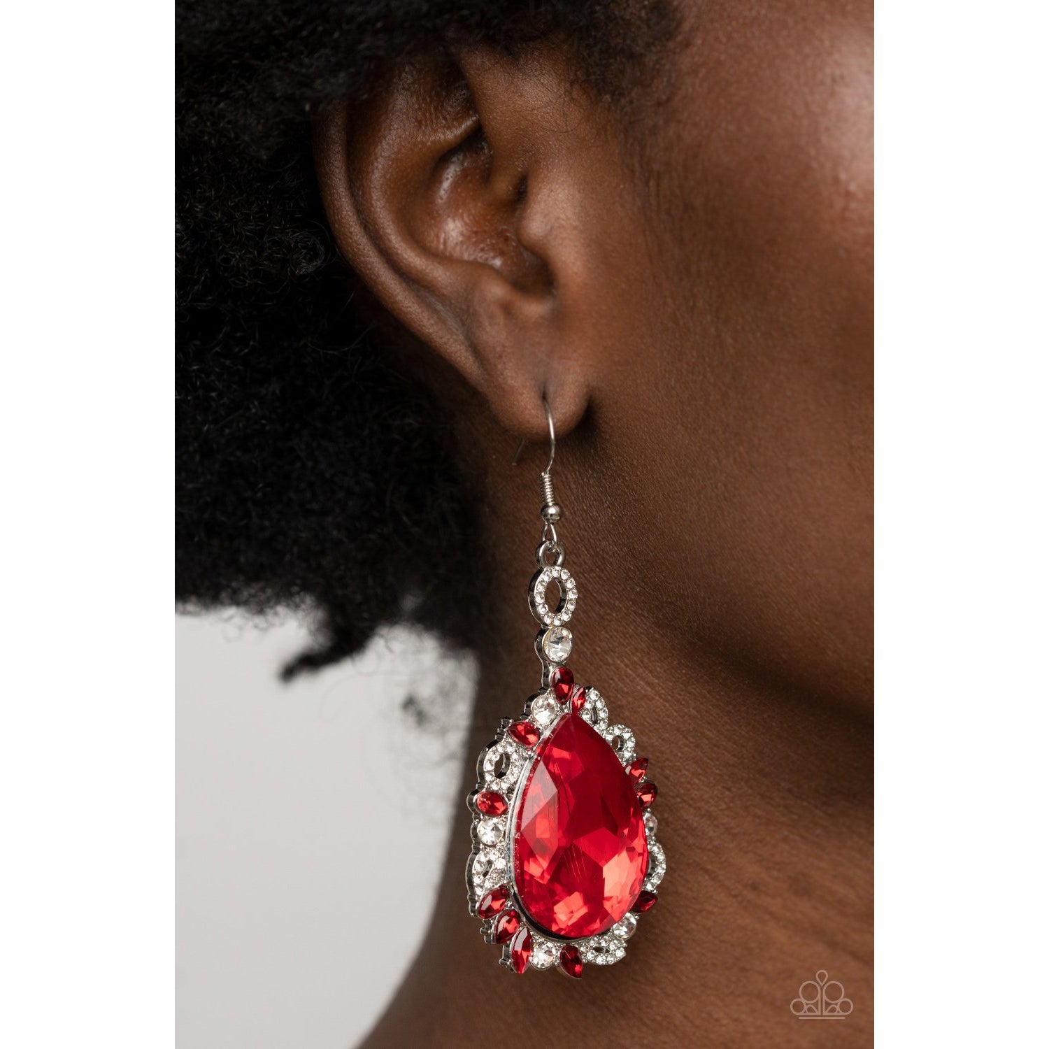 Royal Recognition - Red Rhinestone Earrings - Paparazzi Accessories - GlaMarous Titi Jewels