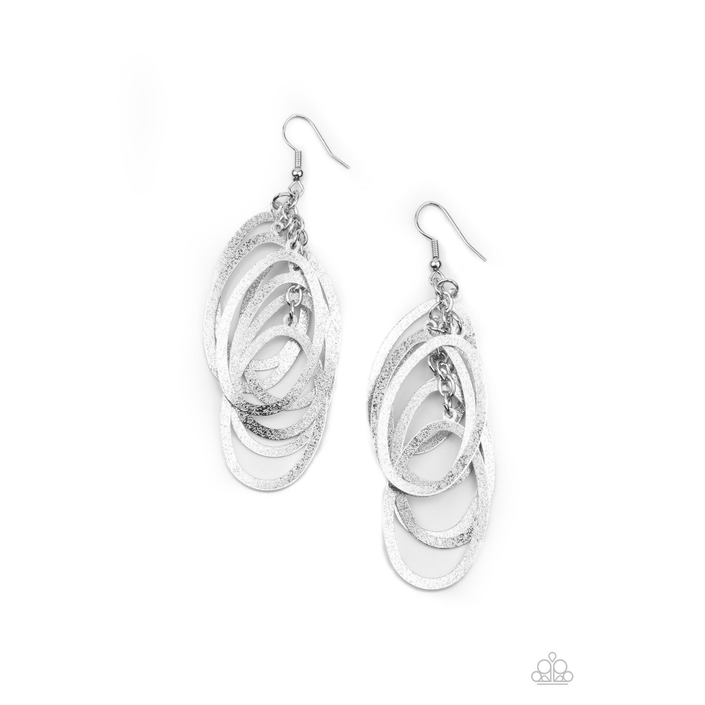 Mind OVAL Matter - Silver Earrings - Paparazzi Accessories - GlaMarous Titi Jewels