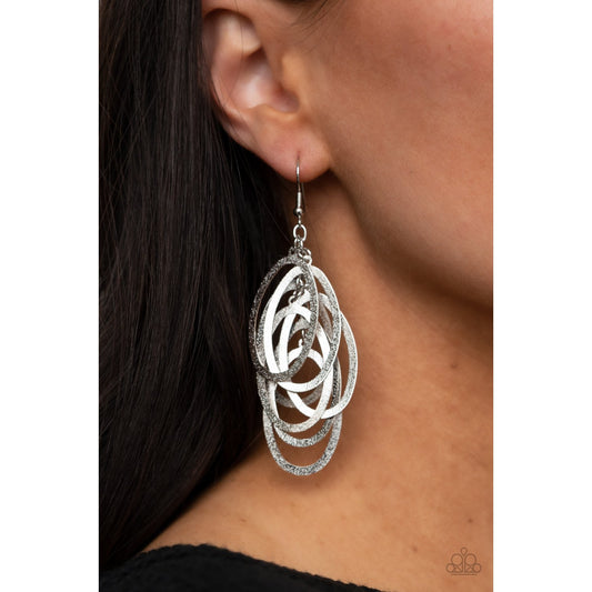 Mind OVAL Matter - Silver Earrings - Paparazzi Accessories - GlaMarous Titi Jewels