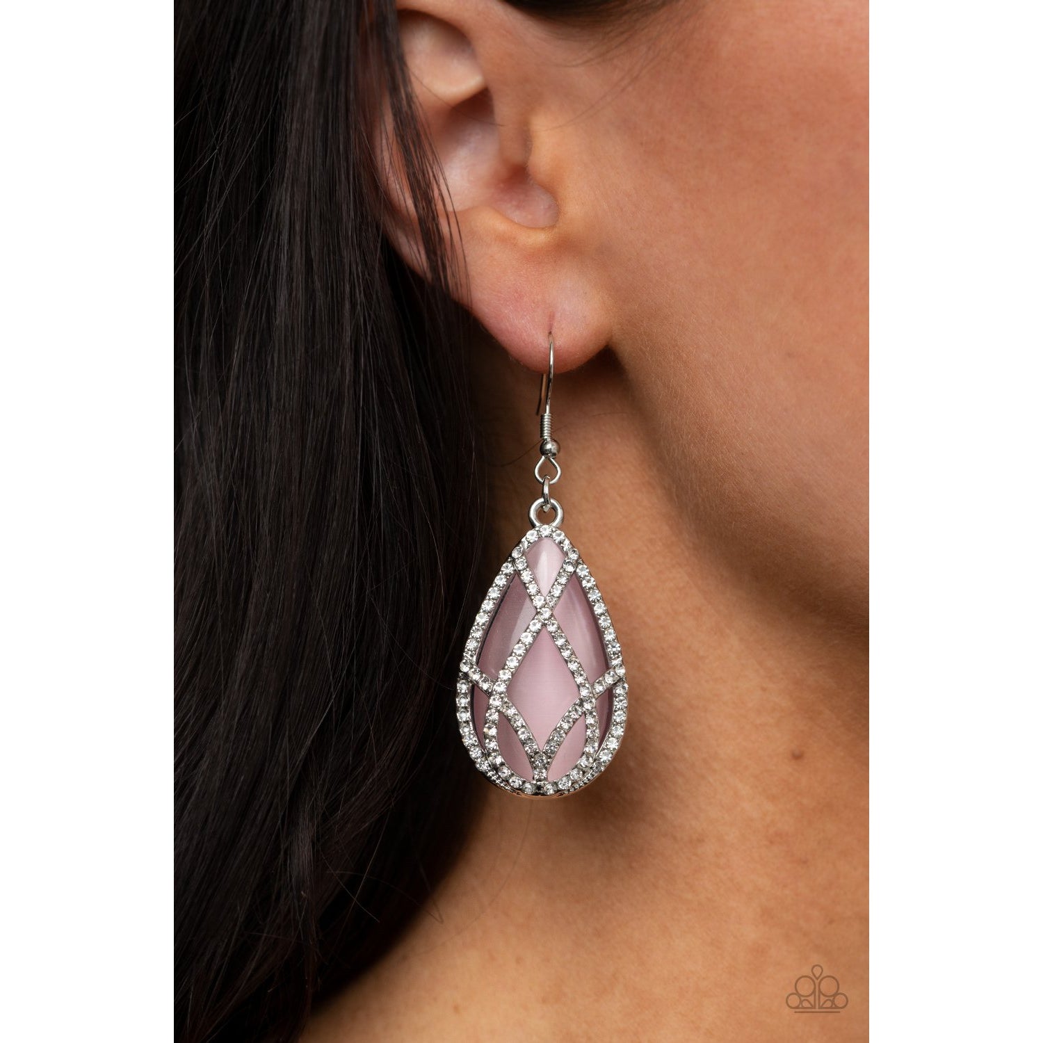 Crawling With Couture - Pink Teardrop Earrings - Paparazzi Accessories - GlaMarous Titi Jewels