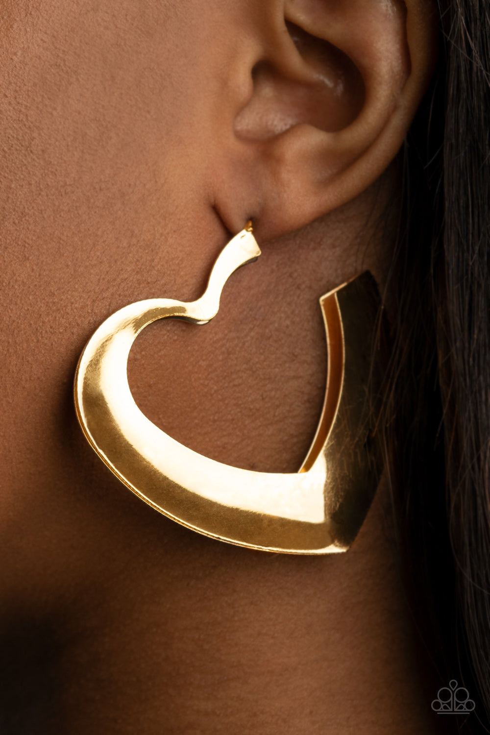 Heart-Racing Radiance - Gold Hoop Earrings - Paparazzi Accessories - GlaMarous Titi Jewels