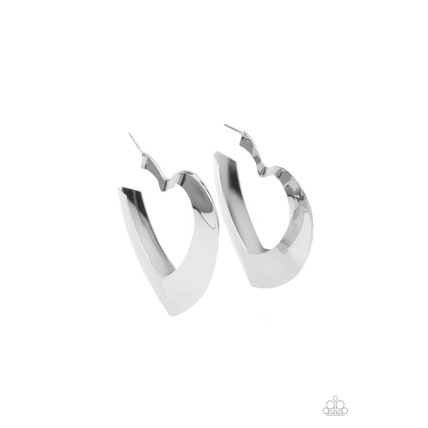 Heart-Racing Radiance - Silver Heart Earrings - Paparazzi Accessories - GlaMarous Titi Jewels