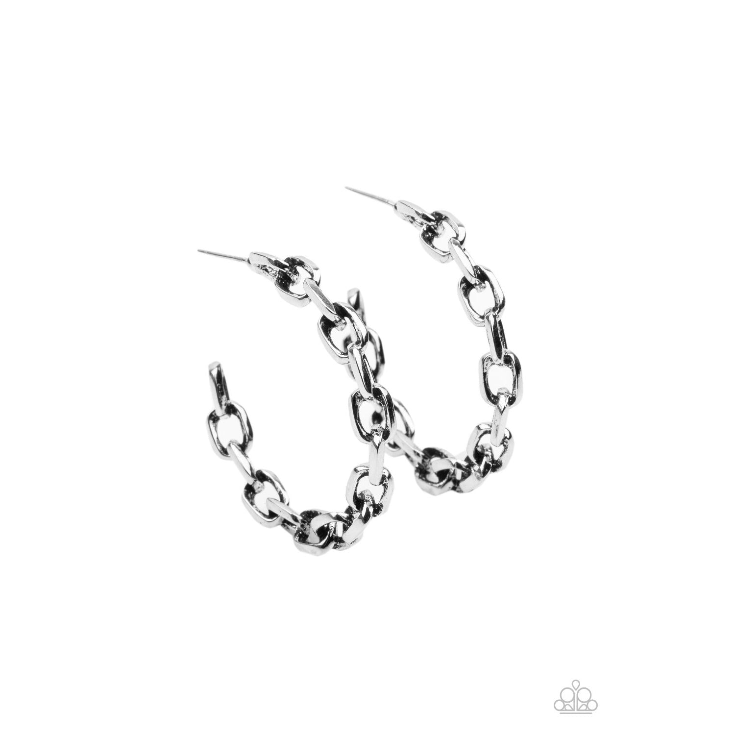 Stronger Together - Silver Chain Earrings | Paparazzi Accessories - GlaMarous Titi Jewels