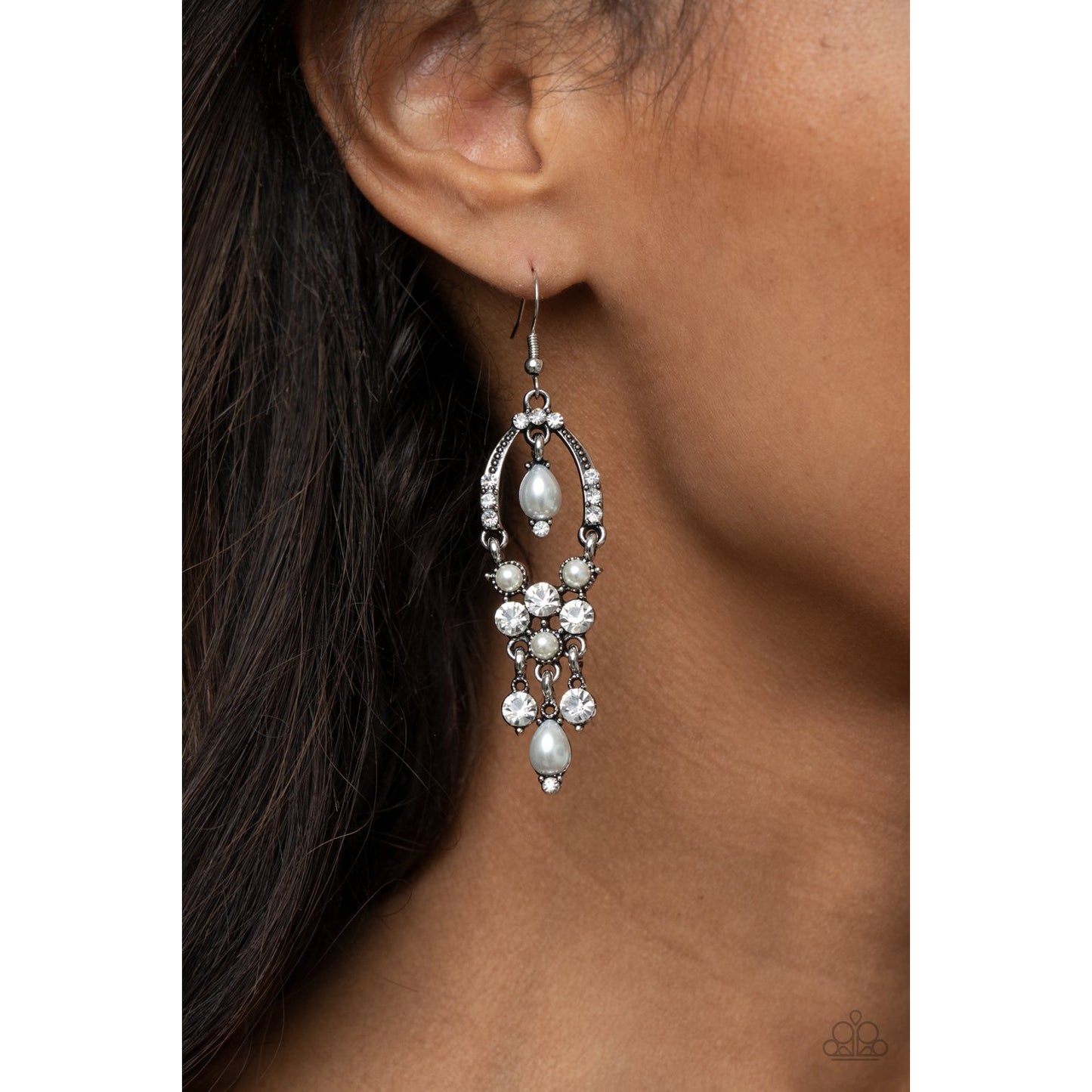 Back In The Spotlight - White Earrings - Paparazzi Accessories - GlaMarous Titi Jewels