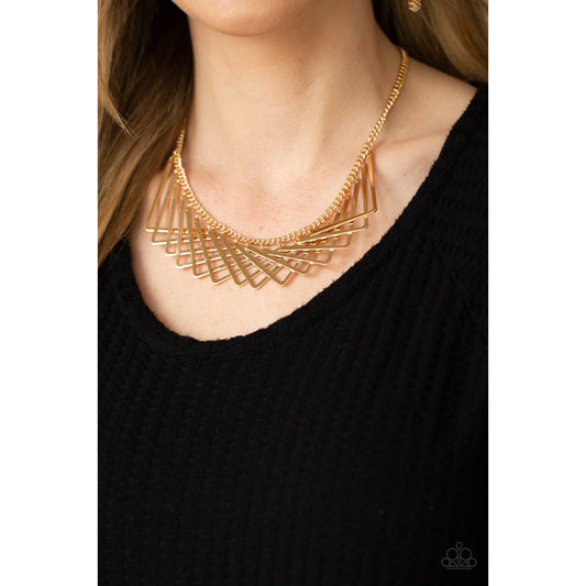 Metro Mirage - Gold Necklace - Paparazzi Accessories - GlaMarous Titi Jewels