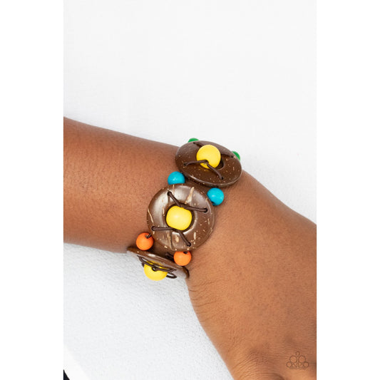 Island Adventure - Multi Wooden Bracelet - Paparazzi Accessories - GlaMarous Titi Jewels