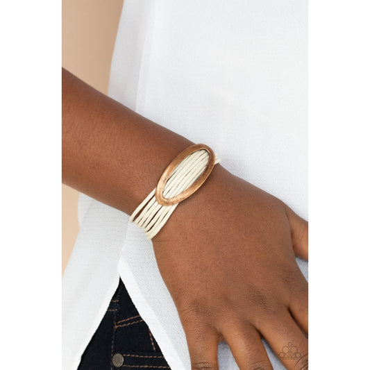 Corded Couture - White Corded Bracelet - Paparazzi Accessories - GlaMarous Titi Jewels