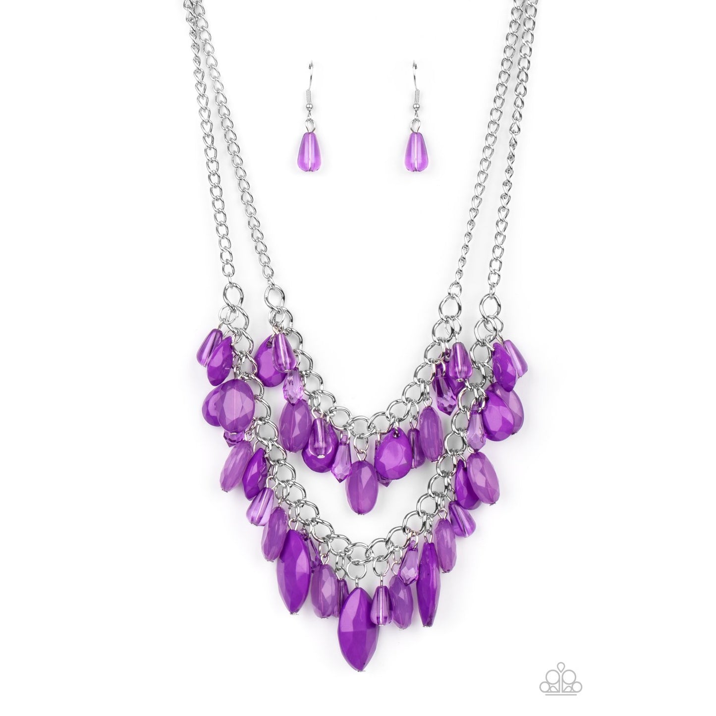 Midsummer Mixer - Purple Acrylic Necklace - Paparazzi Accessories - GlaMarous Titi Jewels