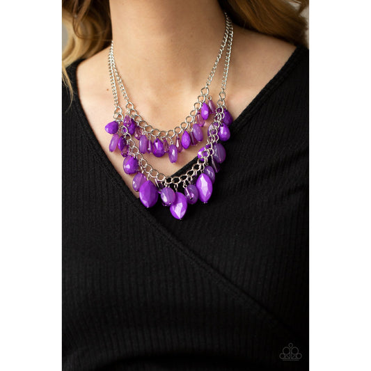 Midsummer Mixer - Purple Acrylic Necklace - Paparazzi Accessories - GlaMarous Titi Jewels