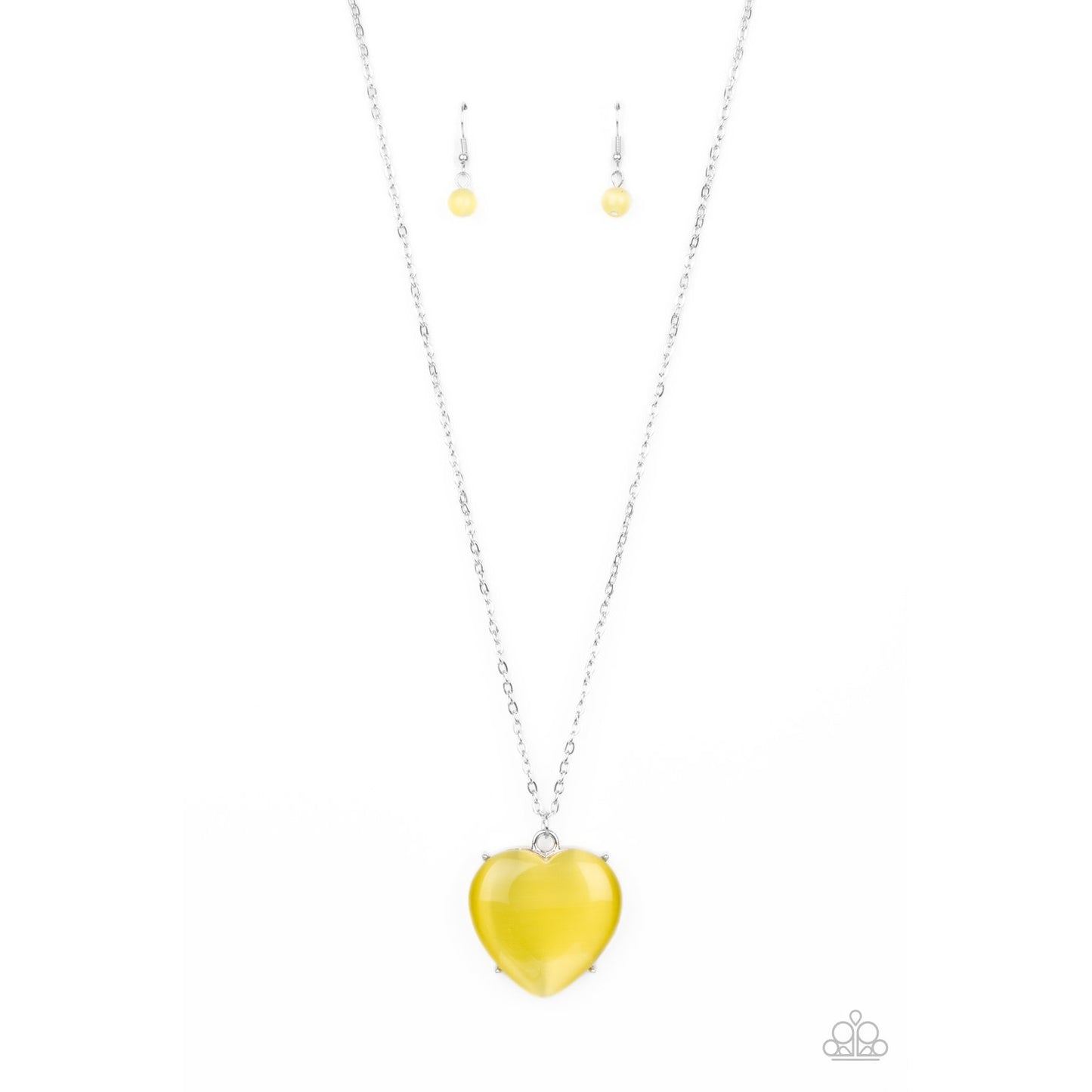 Warmhearted Glow - Yellow Cat's Eye Stone Necklace - Paparazzi Accessories - GlaMarous Titi Jewels