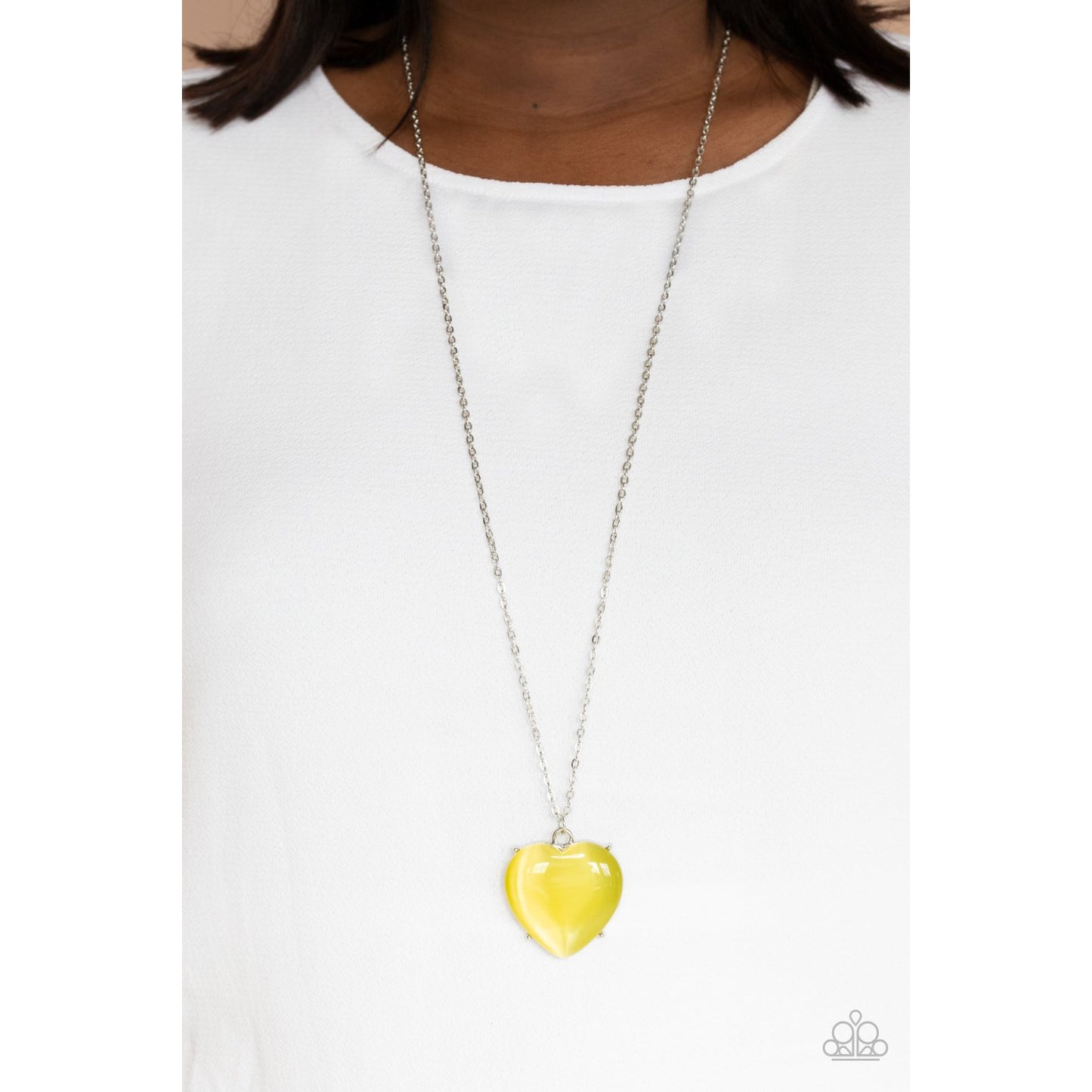 Warmhearted Glow - Yellow Cat's Eye Stone Necklace - Paparazzi Accessories - GlaMarous Titi Jewels