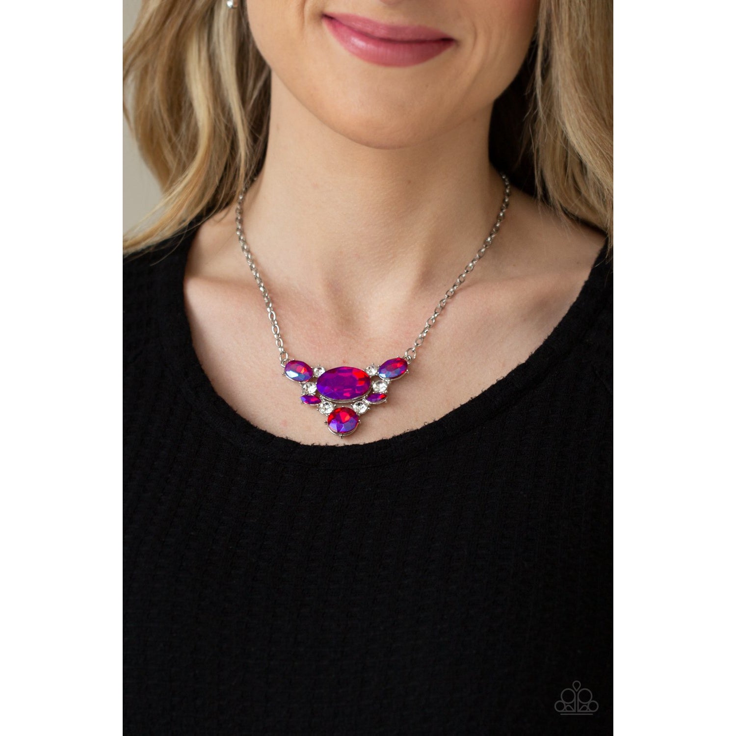 Cosmic Coronation - Pink Iridescent Oil Spill Necklace - Paparazzi Accessories - GlaMarous Titi Jewels