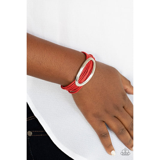 Corded Couture - Red Magnetic Bracelet - Paparazzi Accessories - GlaMarous Titi Jewels