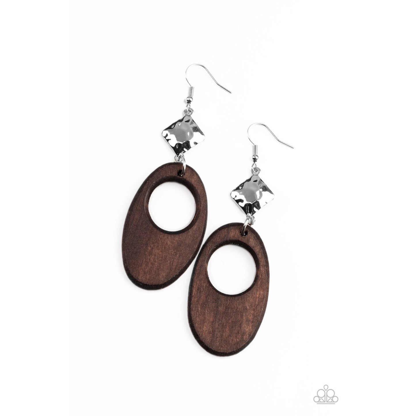 Retro Reveal - Brown Earrings - Paparazzi Accessories - GlaMarous Titi Jewels