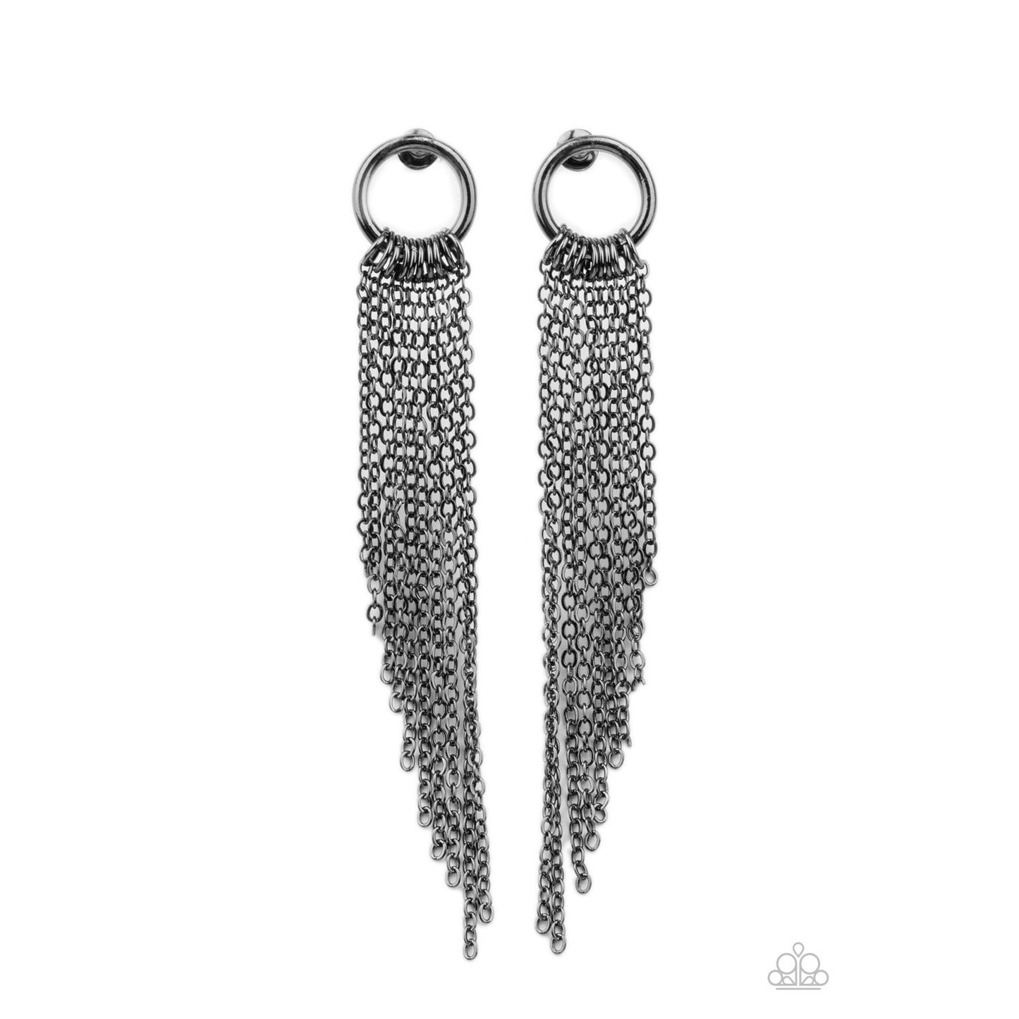 Divinely Dipping - Black Gunmetal Earrings - Paparazzi Accessories - GlaMarous Titi Jewels
