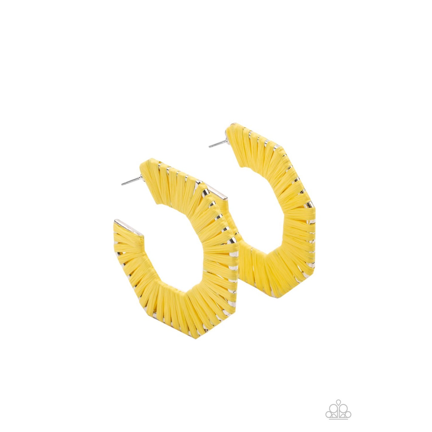 Fabulously Fiesta - Yellow Hoop Earrings - Paparazzi Accessories - GlaMarous Titi Jewels