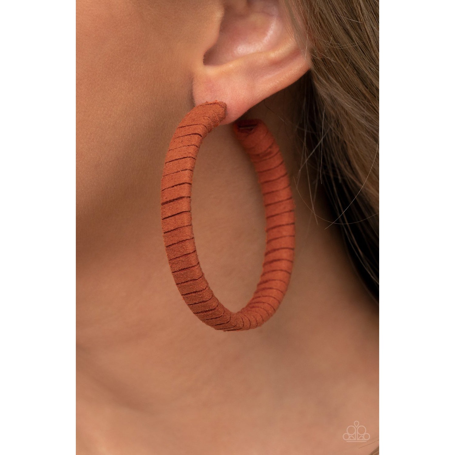 Suede Parade - Orange Hoop Earrings - Paparazzi Accessories - GlaMarous Titi Jewels