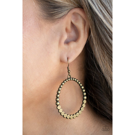 Rustic Society - Brass Hoops Earrings - Paparazzi Accessories - GlaMarous Titi Jewels