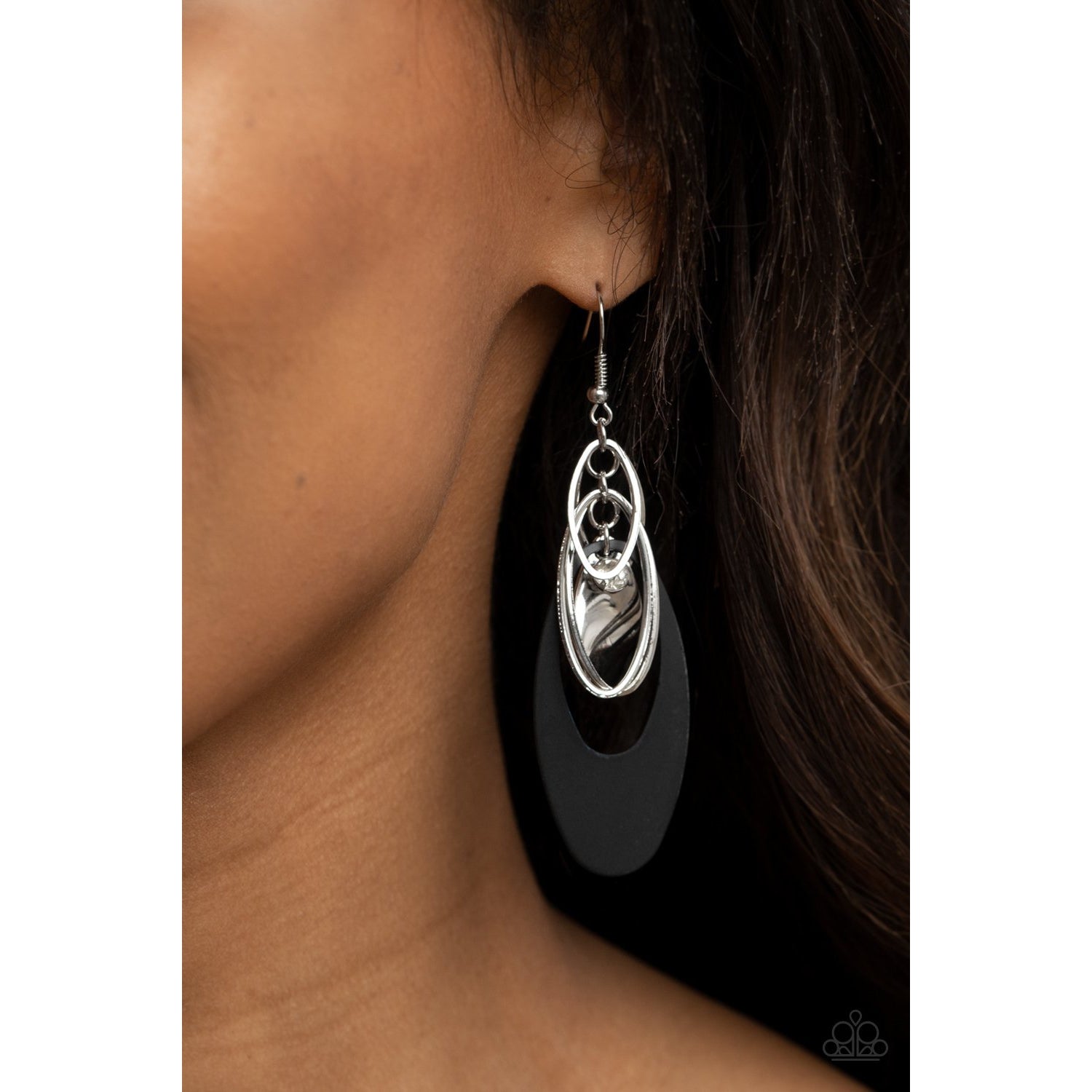 Ambitious Allure - Black and Silver Earrings - Paparazzi Accessories - GlaMarous Titi Jewels