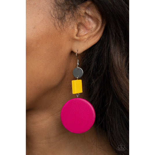 Modern Materials - Multi Wooden Earrings - Paparazzi Accessories - GlaMarous Titi Jewels