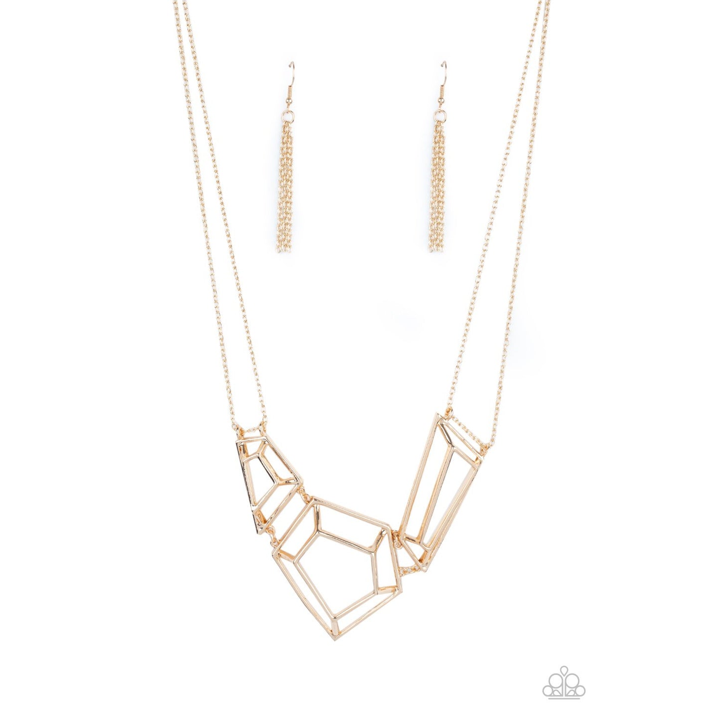 3-D Drama - Gold Necklace - Paparazzi Accessories - GlaMarous Titi Jewels